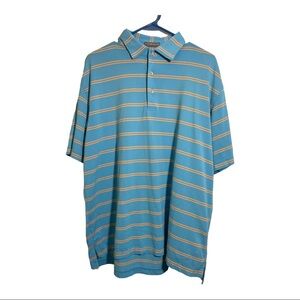 Peter millar summer comfort polo blue with stripes half button flaw Spot…